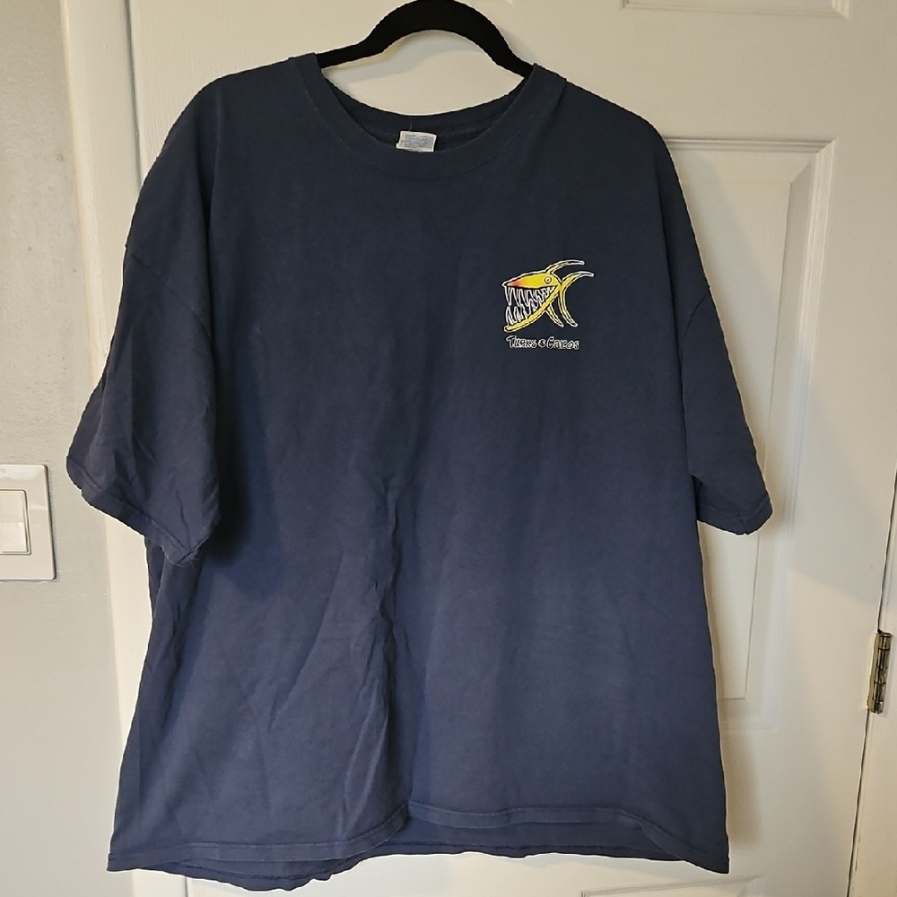 3X- Turks & Caicos Navy Blue Heavyweight T-Shirt